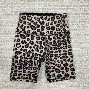 Good American cheetah biker shorts